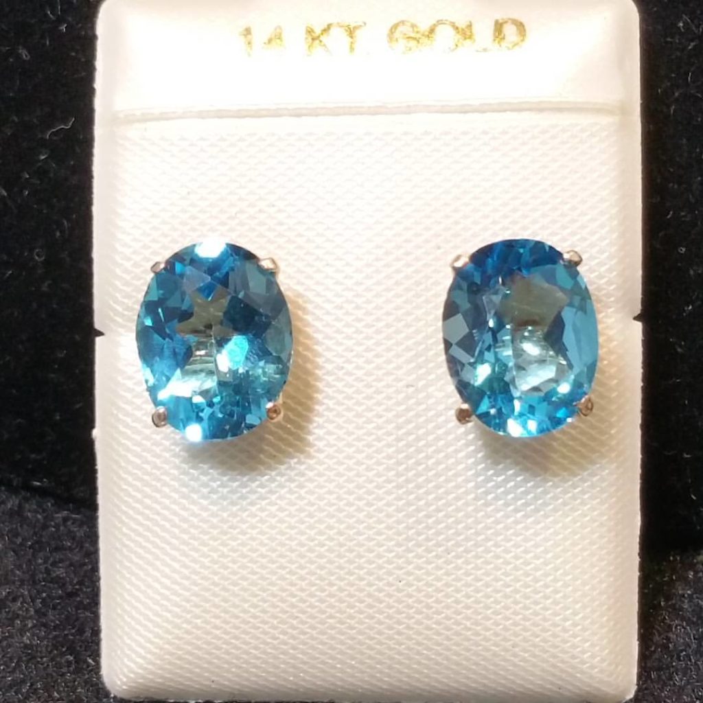 Blue topaz earrings from Pearl & Coral